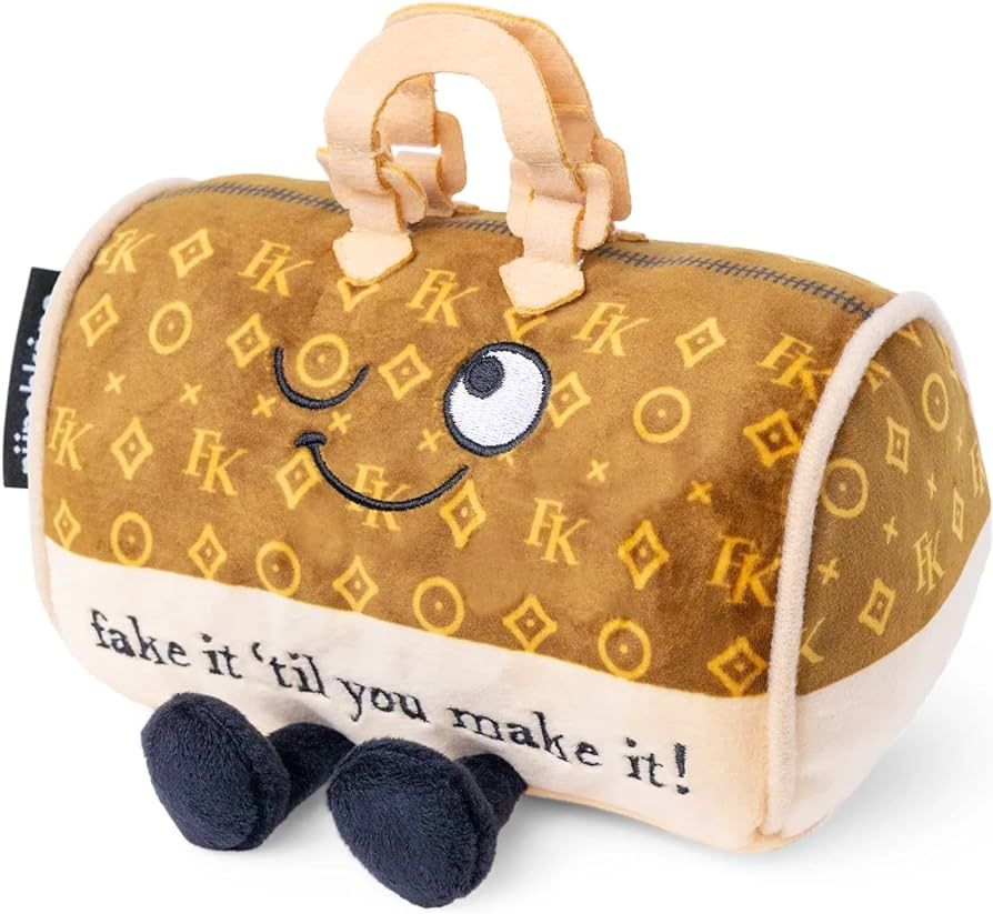 Fake It Til You Make It! Designer Handbag Plushie - Funny Meme Pun White Elephant Cute Mother's D... | Amazon (US)