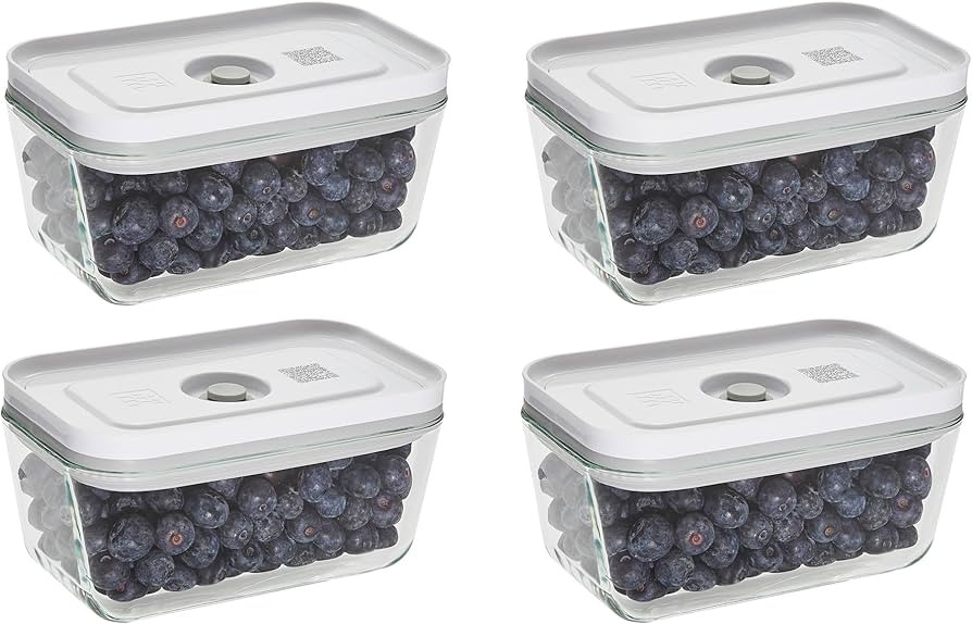 ZWILLING Fresh & Save 4-pc Small Glass Vacuum Sealer Food Storage Containers with Airtight Lids | Amazon (US)