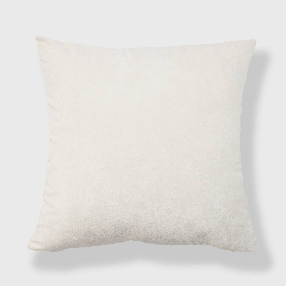 20""x20"" Oversize Soft Crushed Velvet Square Throw Pillow White - freshmint | Target