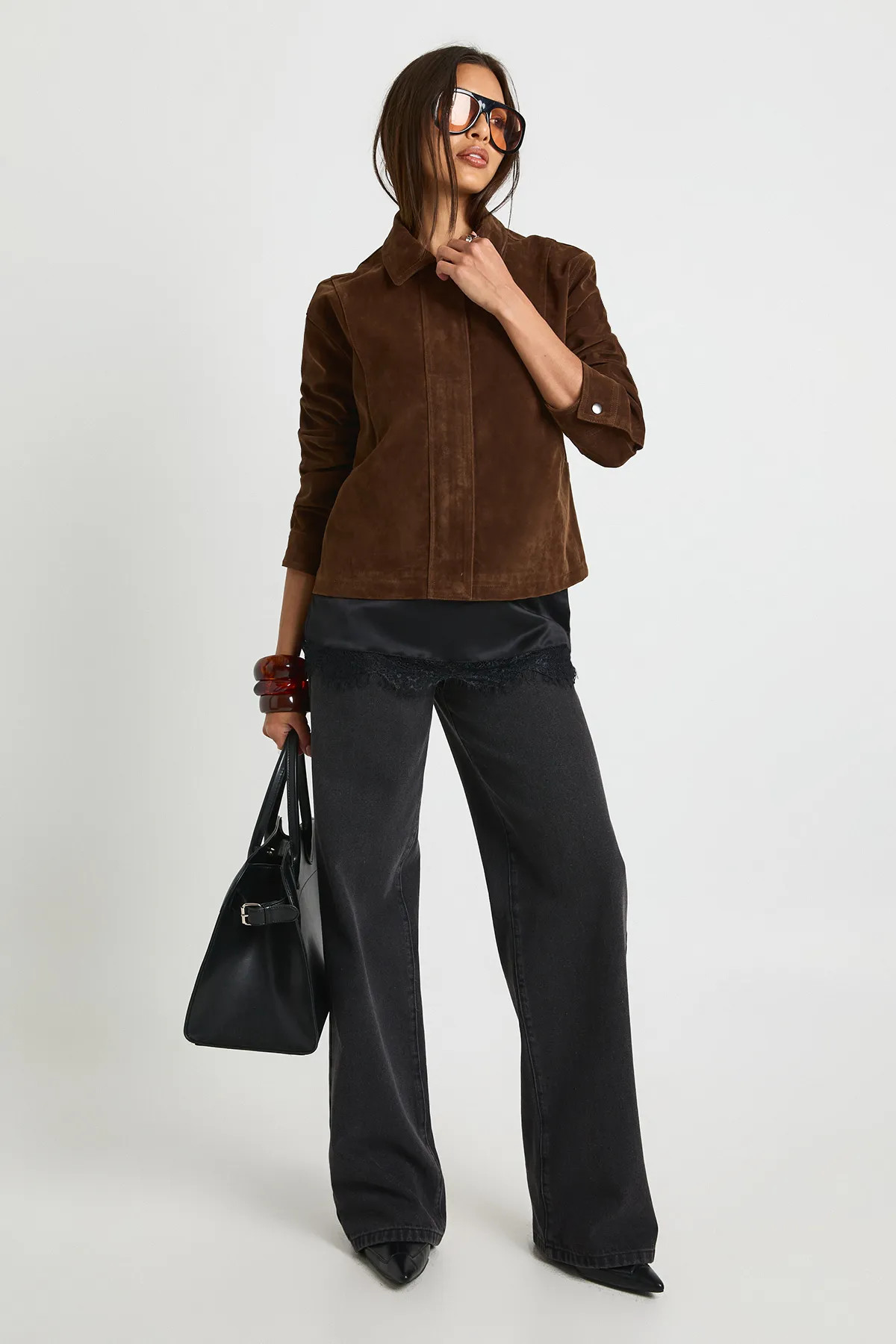 Faux Suede Collared Jacket | Boohoo.com (UK & IE)