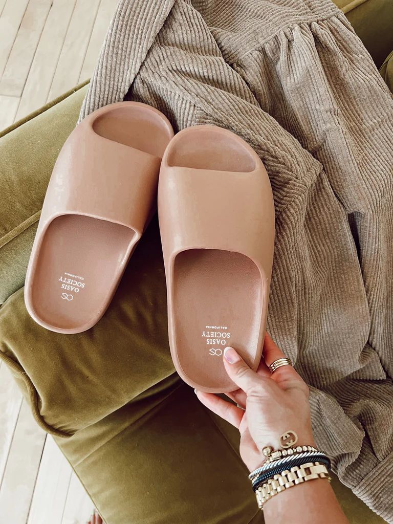 Nora Tan Puff Slides | She Is Boutique
