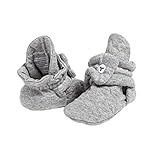 Burt's Bees Baby baby girls Booties, Organic Cotton Adjustable Infant Shoes Slipper Sock, Heather Gr | Amazon (US)