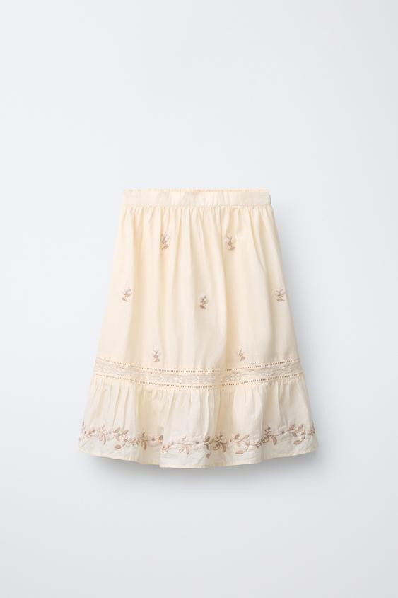 EMBROIDERED MIDI SKIRT | Zara US