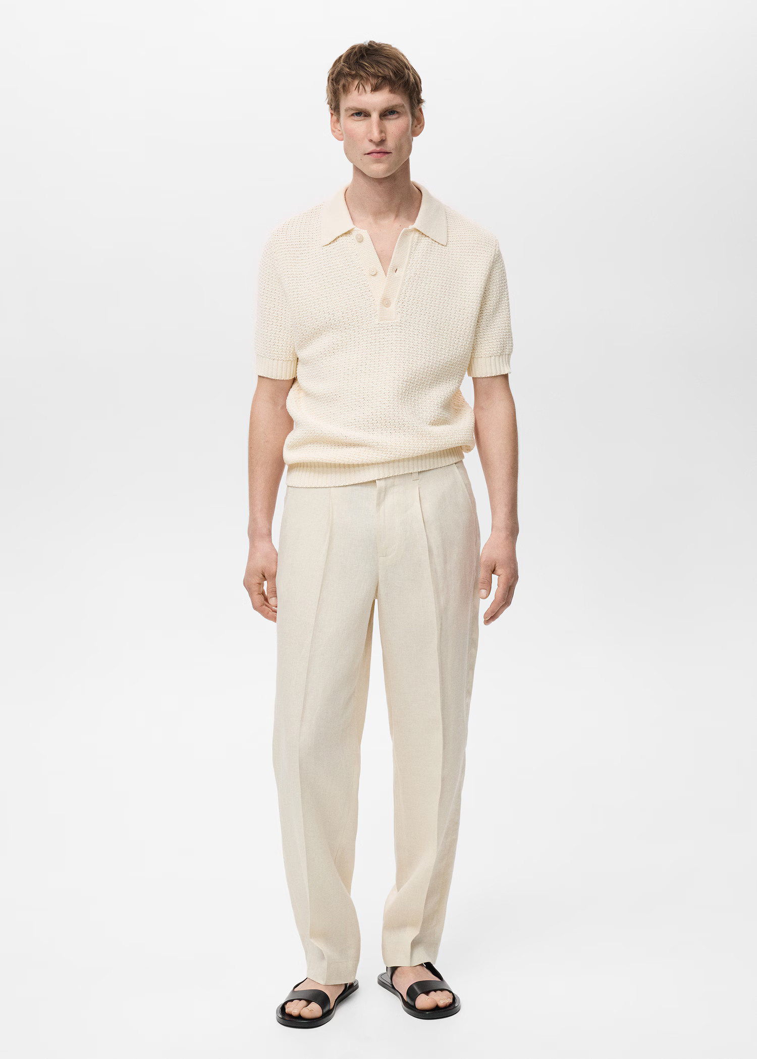 Openwork cotton knitte polo shirt - Men | MANGO USA | Mango (US/MX/AU)