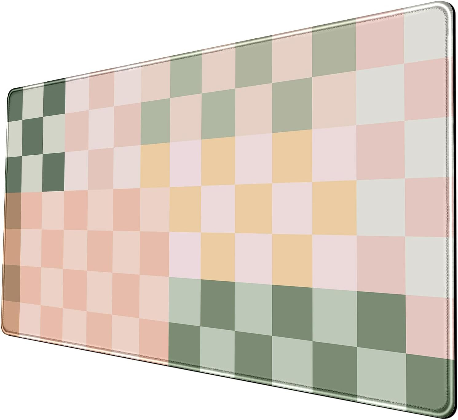 Checkered Desk Mat Cute Pink Pastel XXL Large Mouse Pad Aesthetic Boho Desk Pad with Stitched Edg... | Amazon (US)