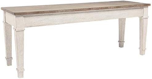 Signature Design by Ashley Skempton Farmhouse Storage Bench, White & Light Brown | Amazon (US)