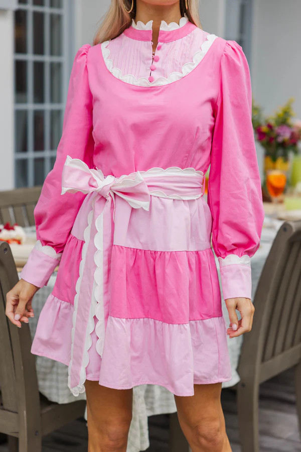 Love You More Pink Colorblock Dress | The Mint Julep Boutique