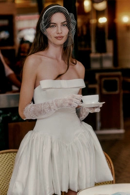 AMUR Mirelle Strapless Drop-Waist Mini Dress | Anthropologie (US)