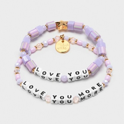 Little Words Project Love You More Beaded Bracelet Set 2pc - Purple | Target
