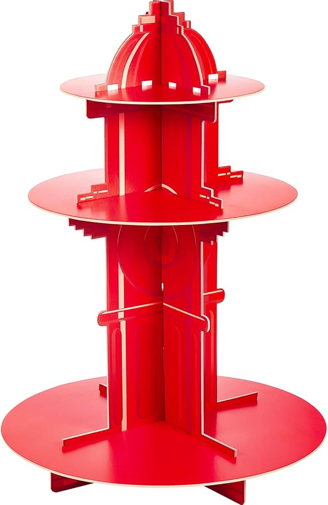 Yexiya Fire Hydrant Cupcake Holder 3 Tier Fire Hydrant Cupcake Stand Firefighter Theme Cupcake Ho... | Amazon (US)