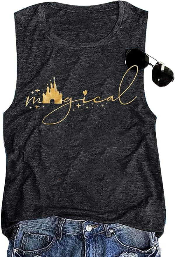 Magic Castle Tank Top for Women Magic Kingdom Graphic Tank Tops Summer Casual Vacation Sleeveless... | Amazon (US)