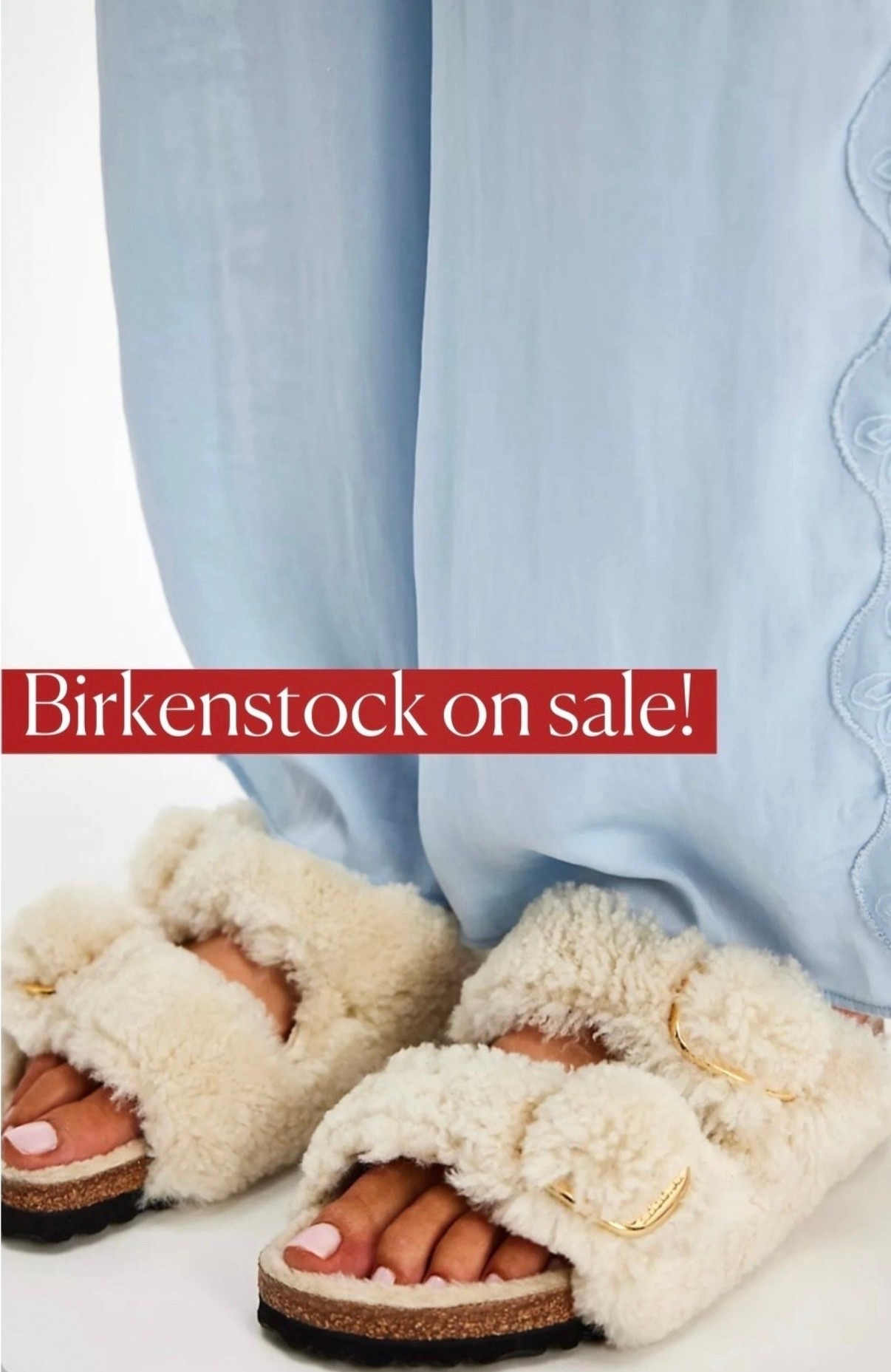 Fuzzy Birkenstock sandals 

#LTKSaleAlert