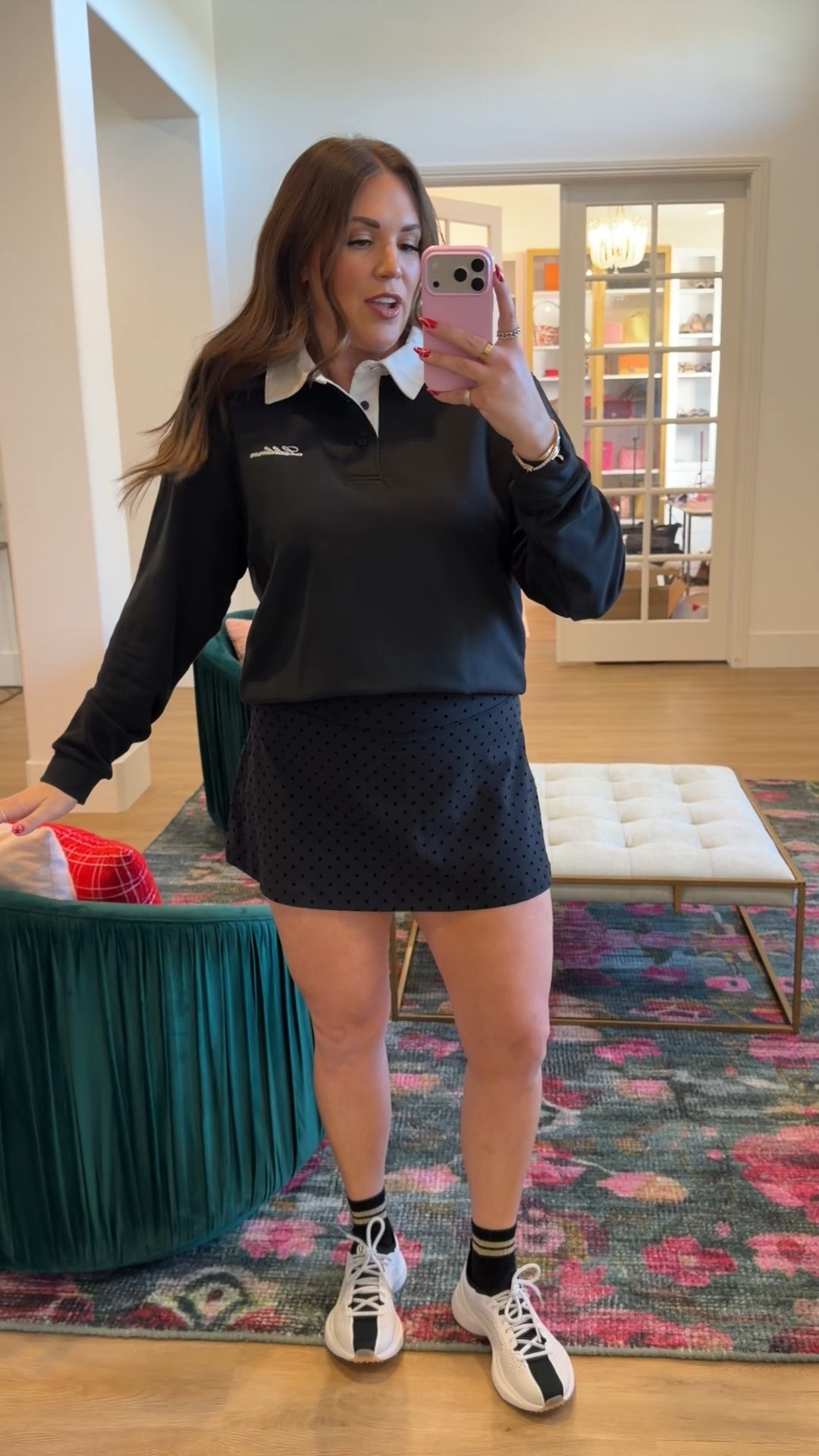 curvy midsize flocked polka dot print from lululemon! wearing size medium in top (it’s a men’s) and size 12 in skort! 

#LTKActive #LTKSeasonal #LTKMidsize