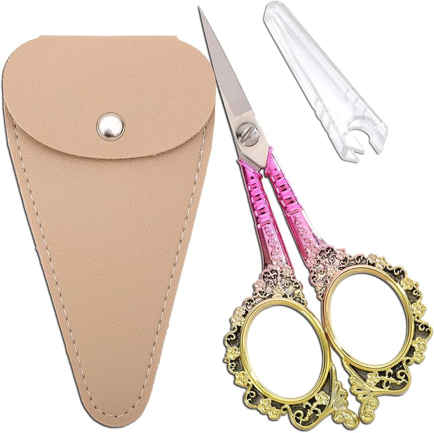 Sewing Embroidery Scissors, Sharp Tip Crochet Scissor with Cover for Craft Artwork Needlepoint Cr... | Amazon (US)