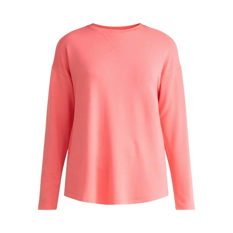 Time and Tru Women's Super Soft Tunic Top with Long Sleeves, Sizes S-XXXL | Walmart (US)