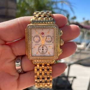 Michele Top of the Line Gold & Diamond Chronograph Women's Watch w/ Paper😍EUC | Poshmark