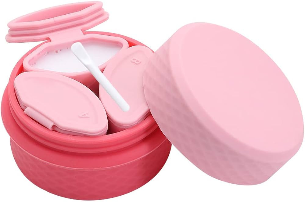 Travel Silicone Makeup Containers Set, Refillable Empty Silicone Cream Jars with Sealed Lids & Sp... | Amazon (US)