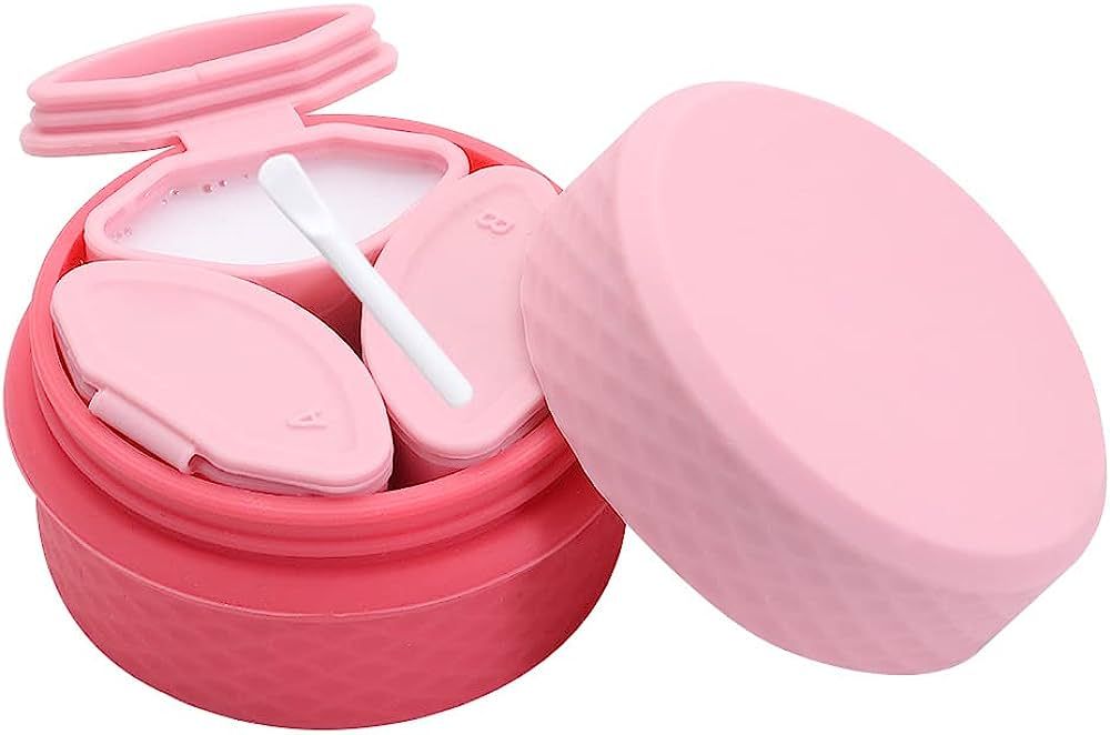 Travel Silicone Makeup Containers Set, Refillable Empty Silicone Cream Jars with Sealed Lids & Sp... | Amazon (US)