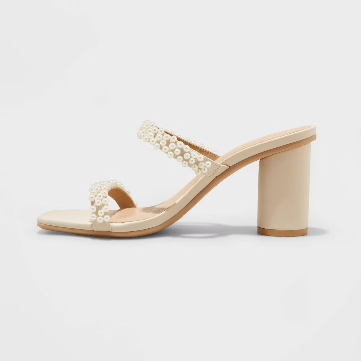 Women's Audra Mule Heels - A New Day™ Cream | Target