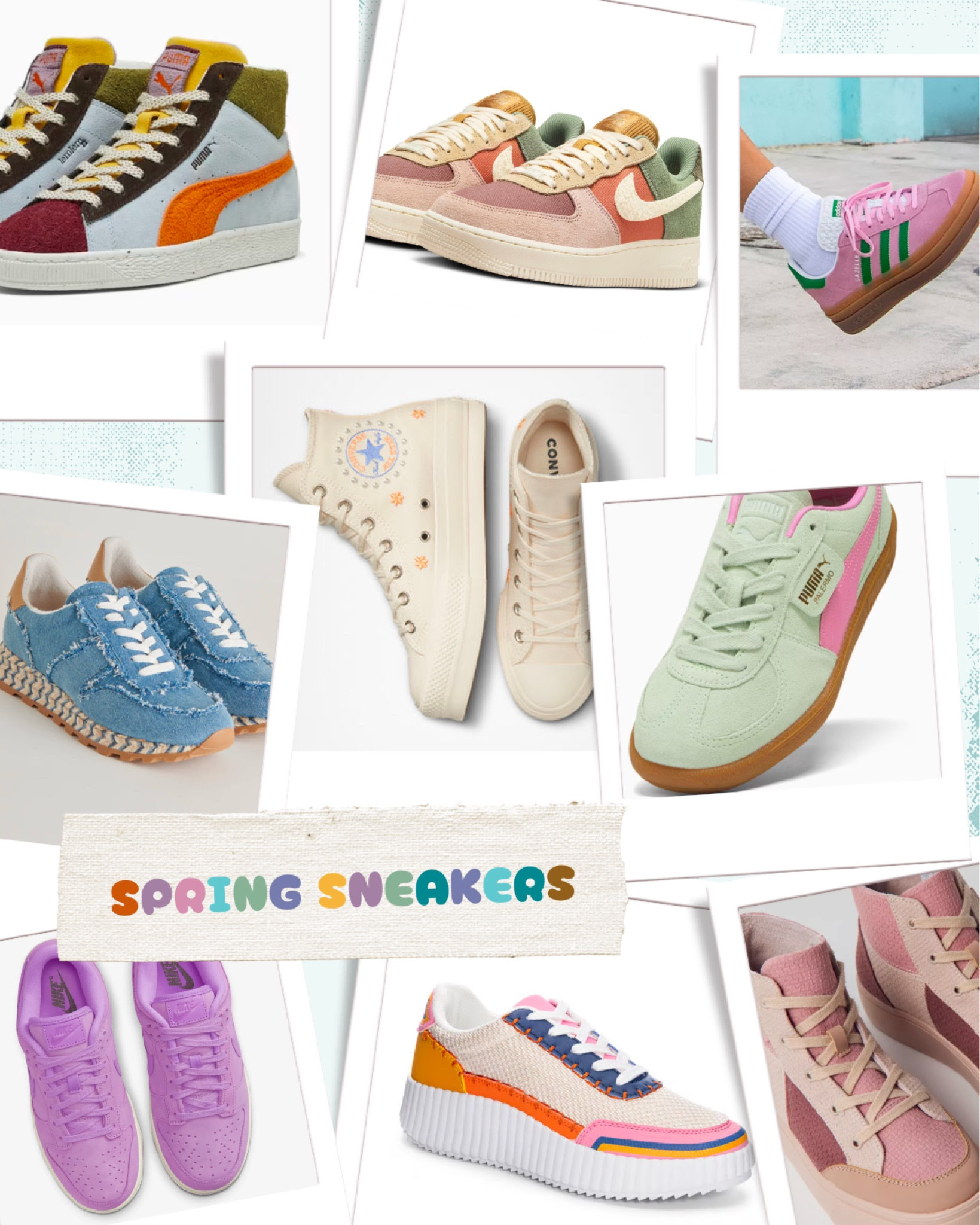Spring sneakers are so colorful and fun! These are perfect for Easter weekend and all the outdoor activities in the sun! Pinks, purples and textures like denim, suede and embroidery are everywhere!!! 

#LTKshoecrush #LTKfindsunder100 #LTKSeasonal