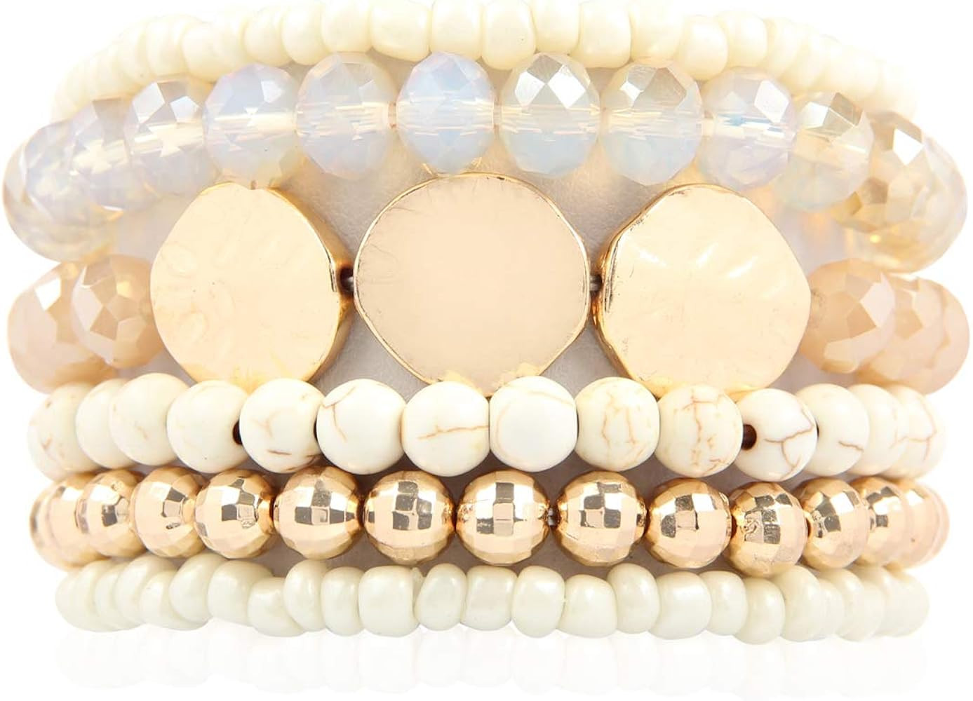Gold Disc & Stone Mix White | Amazon (US)