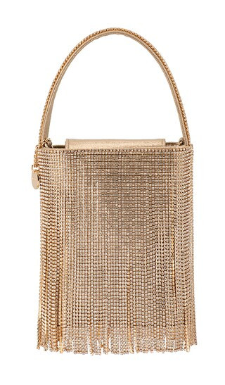 Billie Crystal Fringe Bag in Champagne | Revolve Clothing (Global)