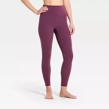Women's Woven High-Rise Gingham Track Pants - All In Motion™ Brown XL | Target