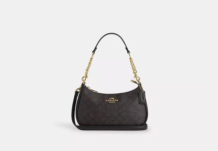 Coach Outlet Teri Shoulder Bag In Signature Canvas - Beige/Brown | Coach Outlet US