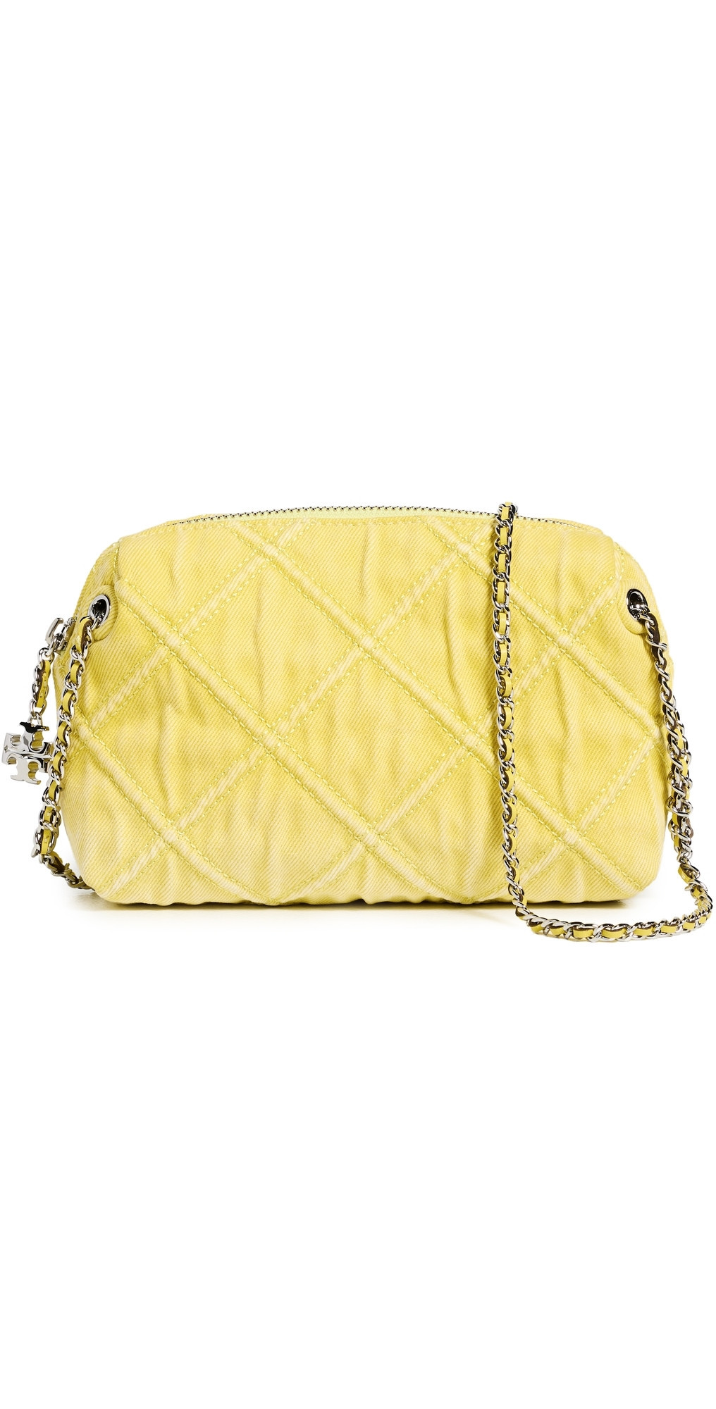 Tory Burch Fleming Denim Soft Crossbody Bag Yellow One Size | Shopbop