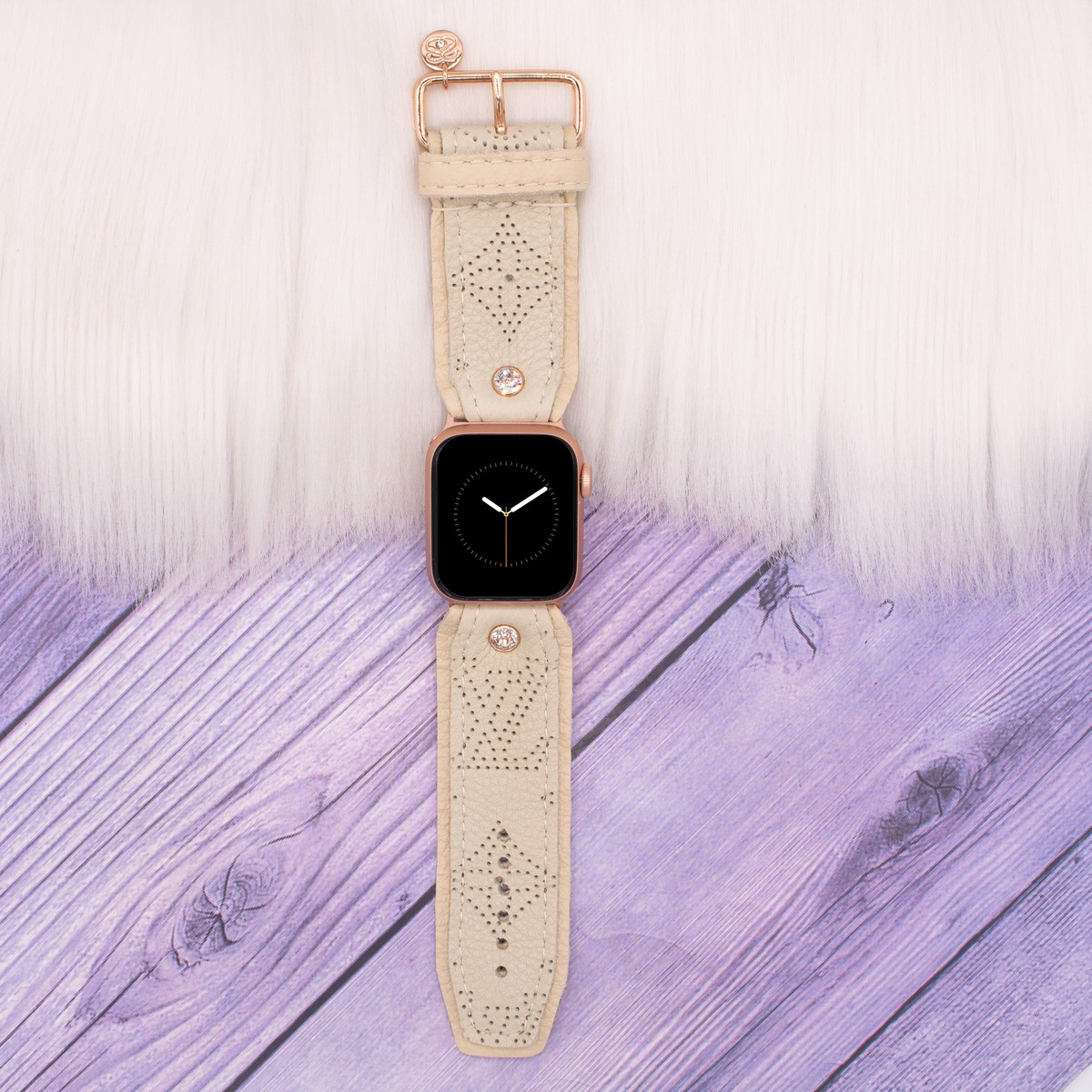 Limited Edition Sivella Band in Upcycled LV Monogram Sandy Mahina with Cream | Sparkl