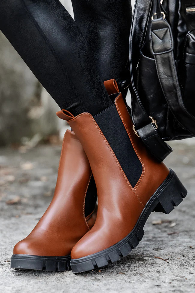 Tara Dark Rust Ankle Bootie | Pink Lily