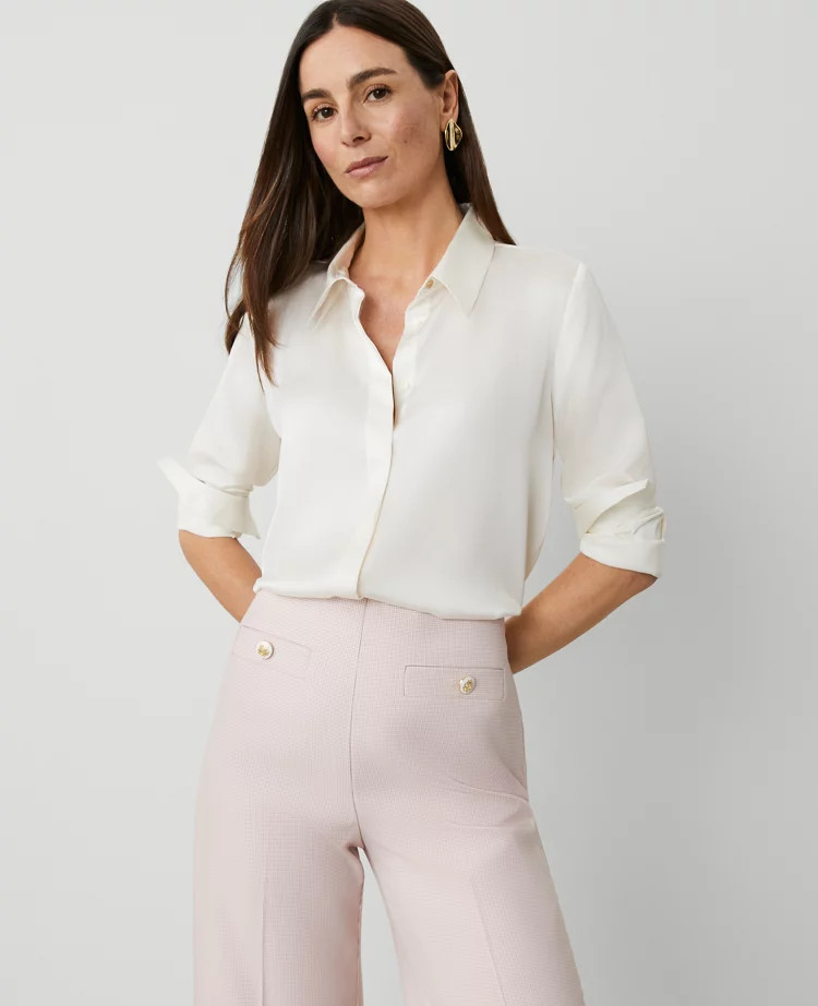 Satin Essential Shirt | Ann Taylor