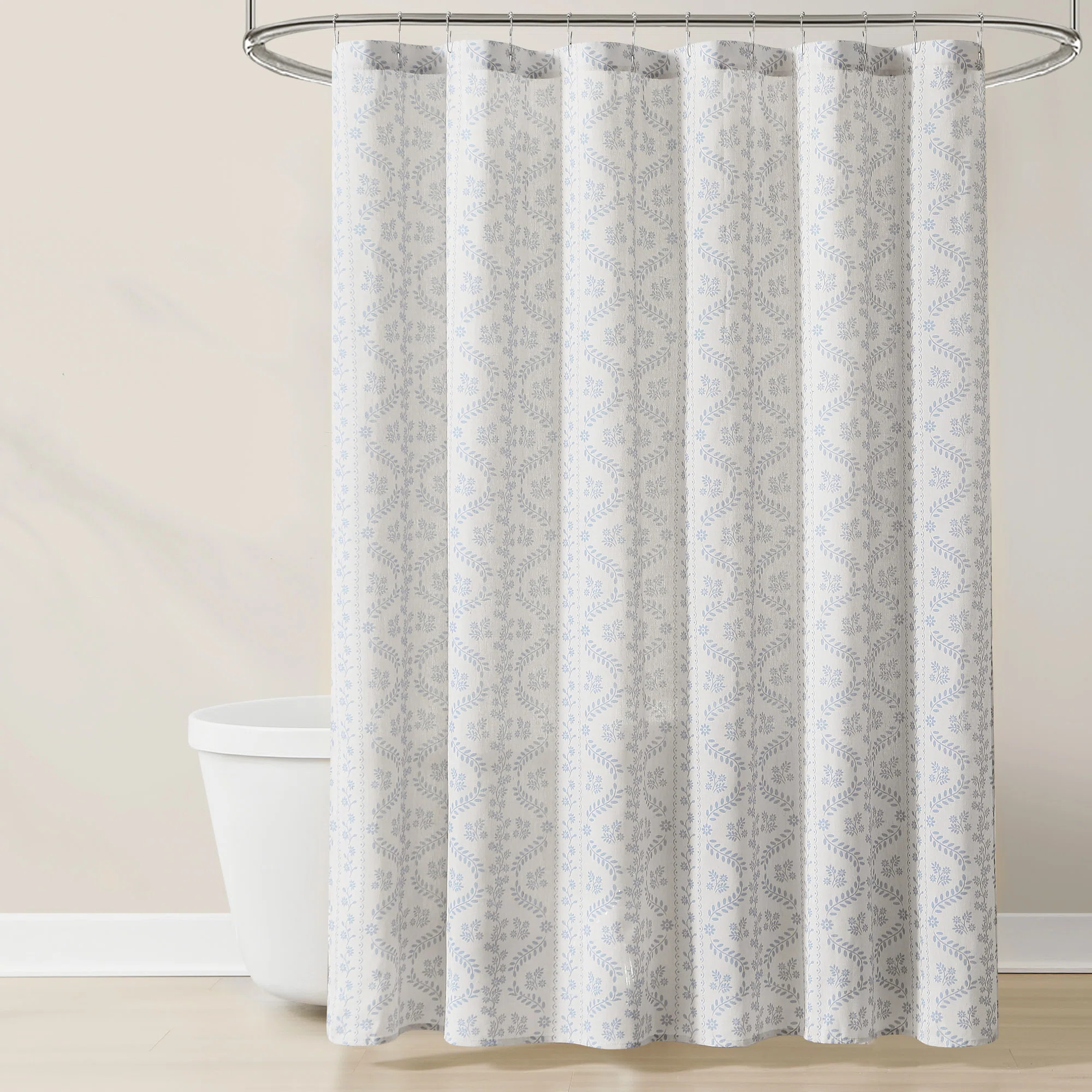 Romone Textured Linen Look Shower Curtain Single | Wayfair North America