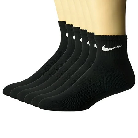 Nike Women's Everyday Cotton Ankle Socks, Black (6) | Walmart (US)