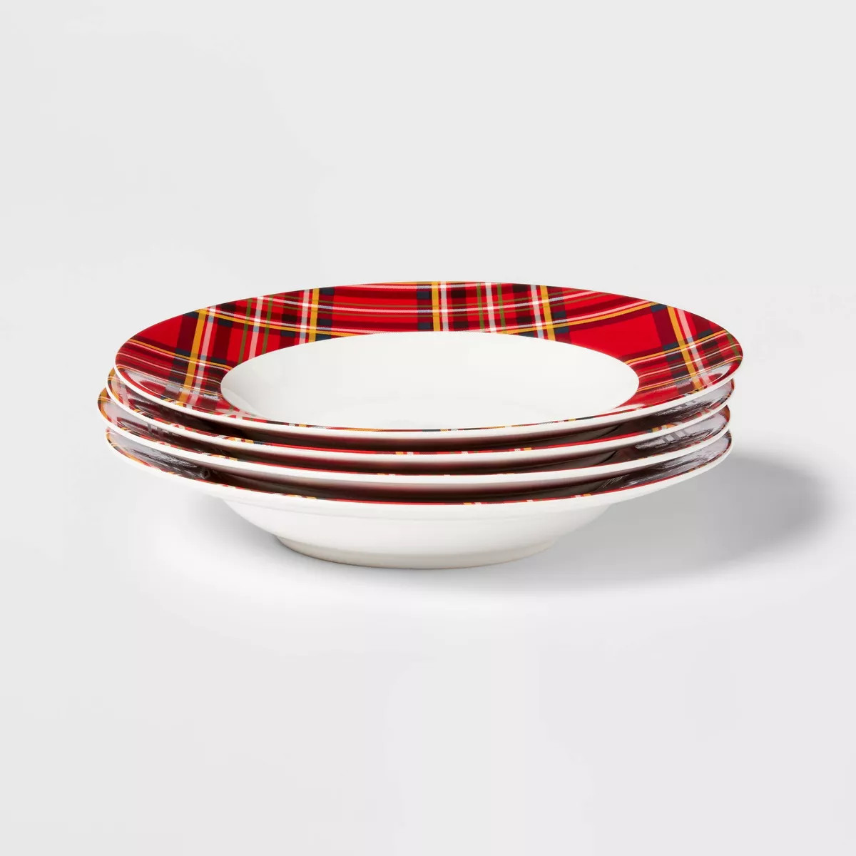 16oz 4pk Porcelain Plaid Dinner Bowls - Threshold™ | Target