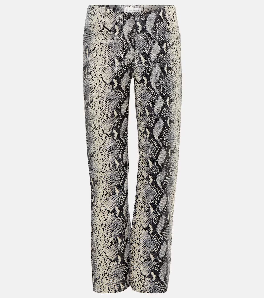 Snake-print straight leather pants | Mytheresa (UK)