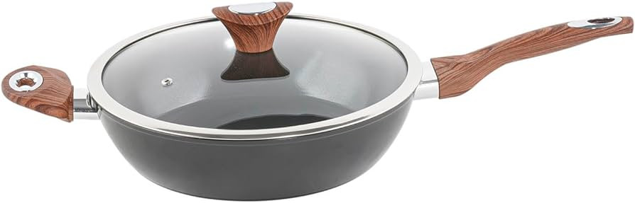 Phantom Chef 11" Deep Frypan 5 Qt Wok | Aluminum Body Non-Stick Ceramic Coating | With Soft Touch... | Amazon (US)
