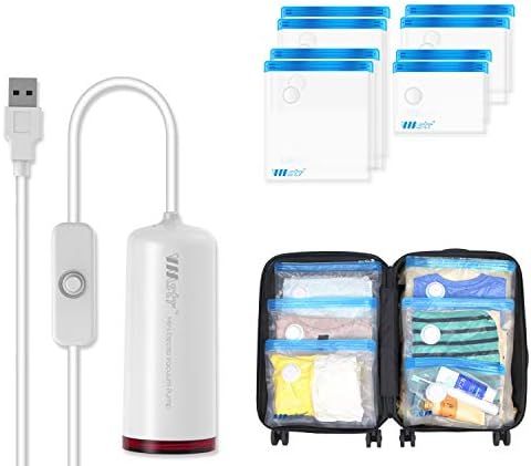 VMSTR Travel Vacuum Storage Bags with USB Electric Pump, Medium Small Space Saver Bags for Travel... | Amazon (US)