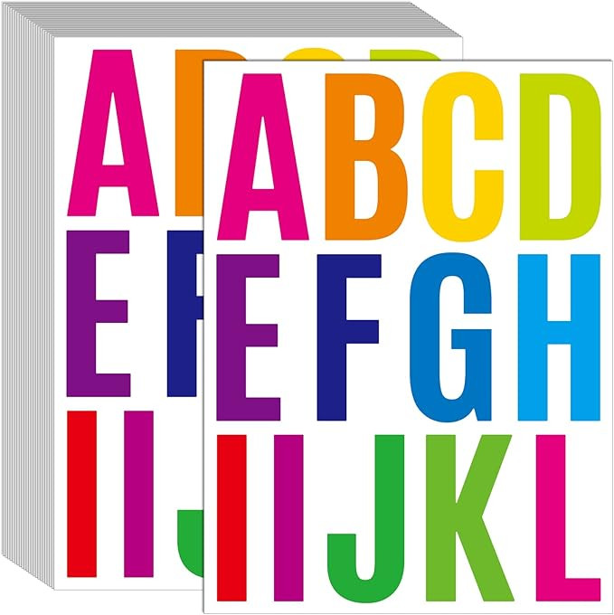 24 Sheets 2 Inch Self Adhesive Letters Stick on Vinyl Letters Capital Letter Stickers Alphabet St... | Amazon (US)