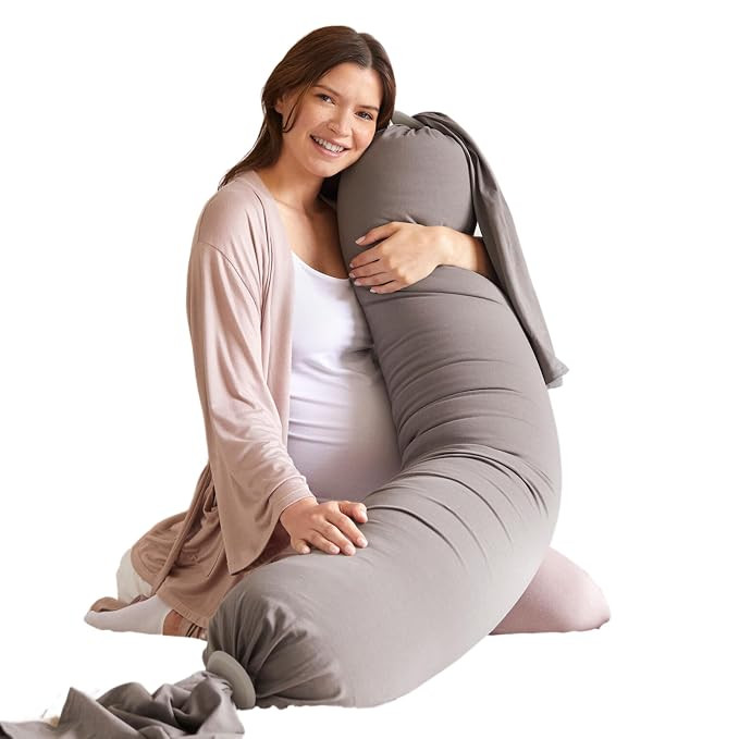 bbhugme Pregnancy Pillow, Stone - Adjustable Firmness & Shape - Full Body Support for Side Sleepi... | Amazon (US)