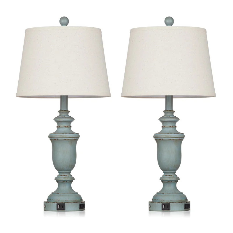 Antanette Resin USB Table Lamp (Set of 2) | Wayfair North America