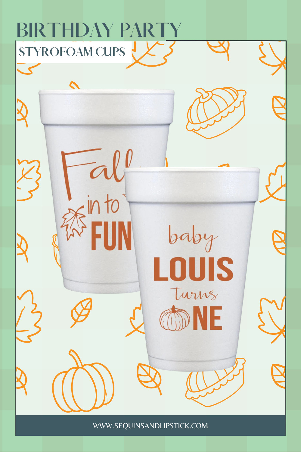 Celebrate cozy season with personalized fall birthday party cups! These custom Styrofoam cups are perfect for a fall birthday party, pumpkin birthday party, fall first birthday, or fall themed birthday celebration. Customize them with names, ages, or special sayings to create personalized party decor your guests will remember long after the party ends.

#FallBirthdayParty #PumpkinBirthdayParty #FallFirstBirthday #FallThemedBirthday #CozyFallPartyIdeas #PersonalizedPartyDecor #CustomPartyFavors #PersonalizedCups #BirthdayPartyIdeas #PumpkinParty #FallCelebration #BirthdayDecor #SequinsAndLipstick 

 #LTKBaby #LTKKids