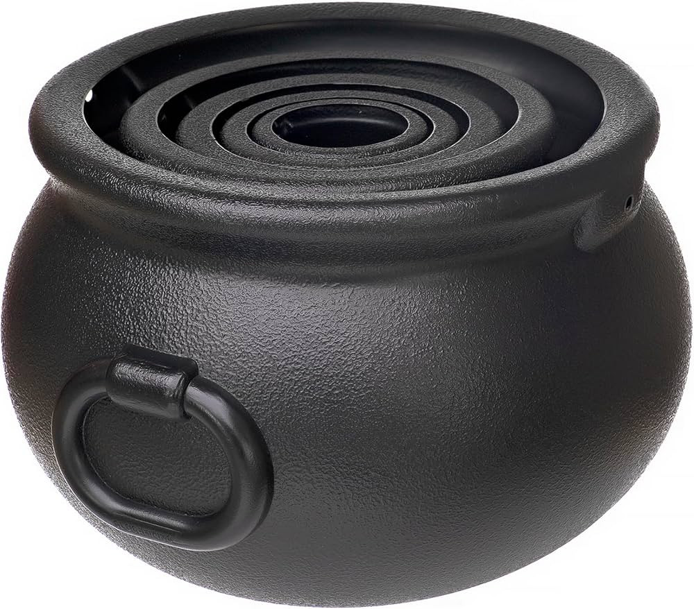 Black Plastic 5-Piece Cauldron | Candy Holder, Party Favor Decoration | 5 in 1 Package | Amazon (US)