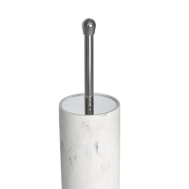 Better Homes & Gardens Faux Marble Toilet Brush and Holder, White | Walmart (US)