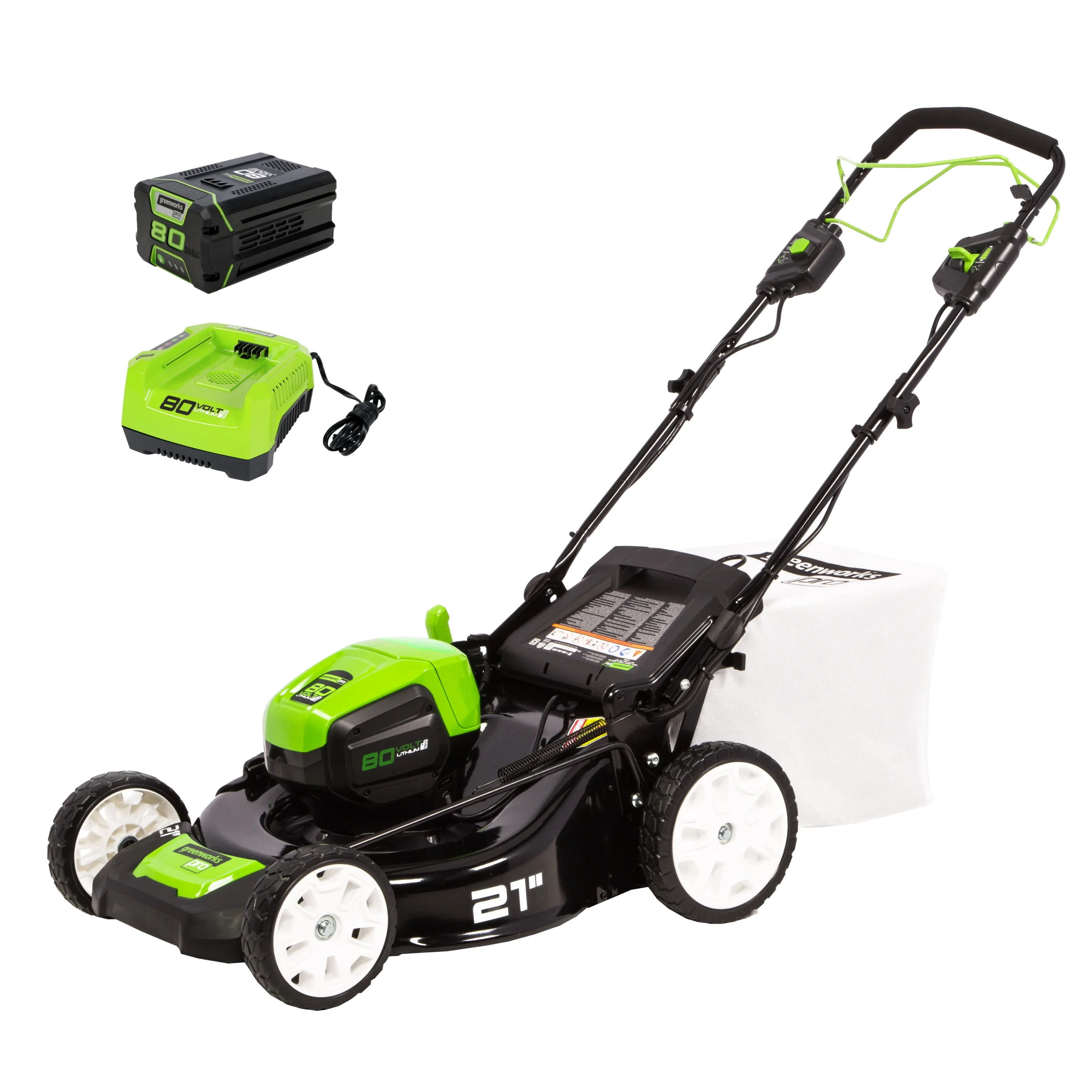 Greenworks 80V 21" Self Propelled Mower, 5Ah Battery and Charger 2502402NV​ | Walmart (US)