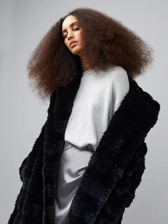 Daryn Faux Fur Long Coat | French Connection (UK)