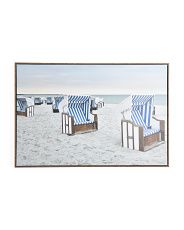24x36 Beach Benches Framed Canvas Wall Art | TJ Maxx