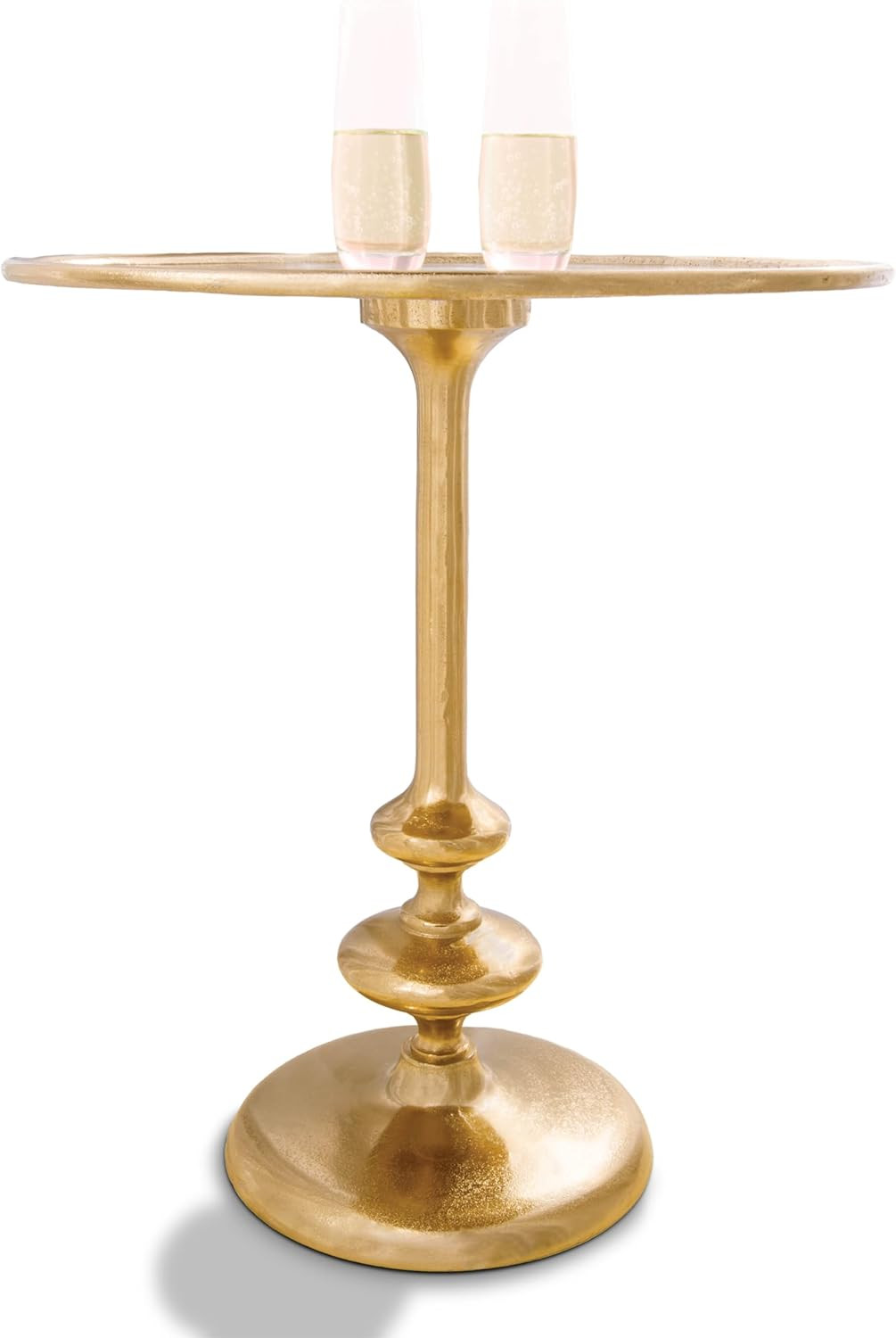 OBJET D'ART Small Round Gold End Table, Accent, Side, Pedestal, Cocktail and Drink Table for Livi... | Amazon (US)