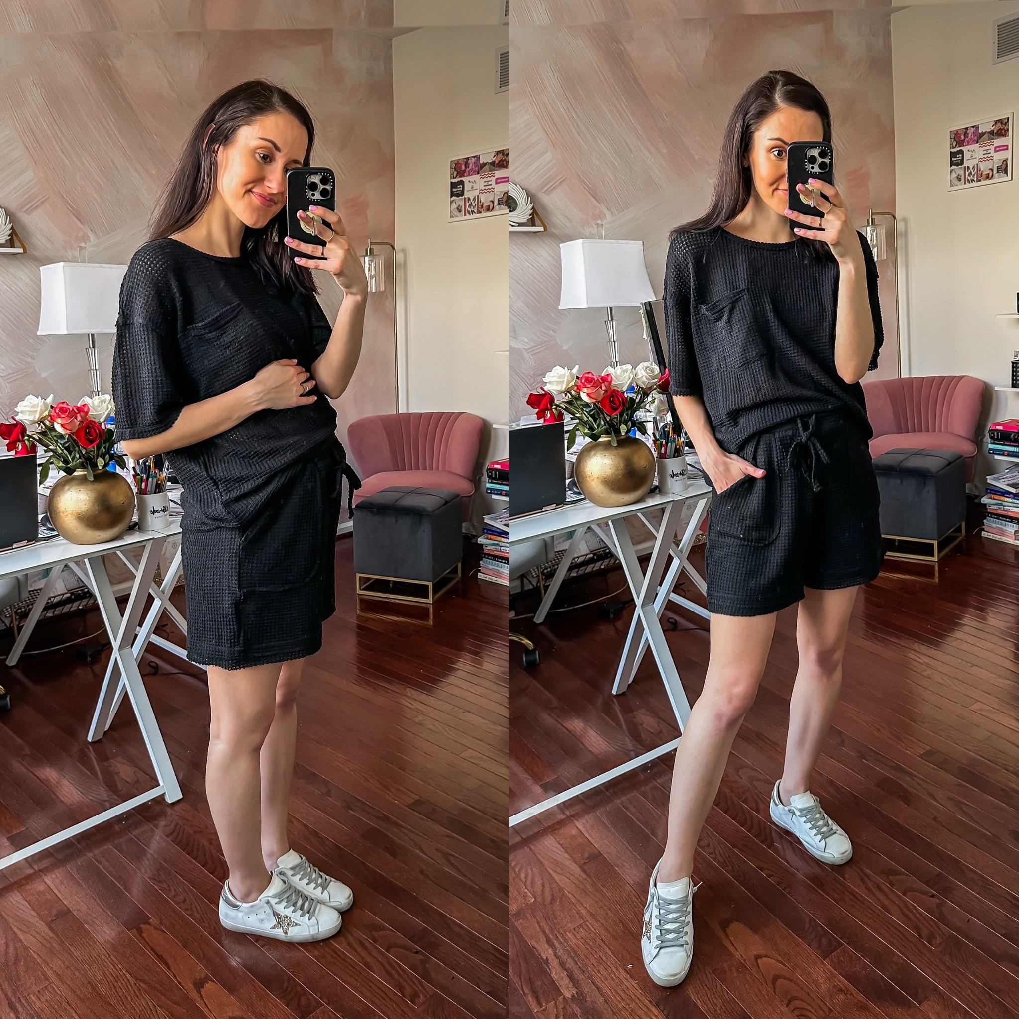 Bump friendly waffle knit top + waffle knit shorts with drawstring — comes in size XS-3XL 🙌🏼 code ERICA20 for 20% off! ❤️

#LTKbump #LTKSale #LTKunder50