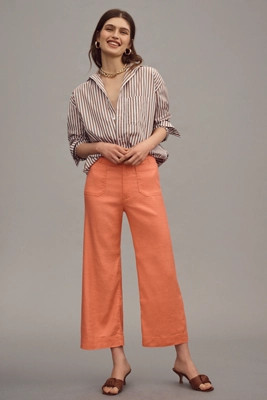 The Colette Cropped Wide-Leg Pants by Maeve: Linen Edition | Anthropologie (US)